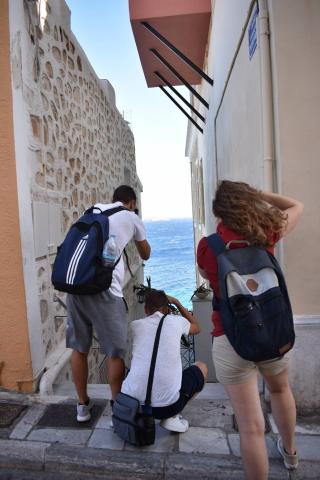 Οι ταξιδιώτες της 2ης διαδρομής (από αριστερά: Κ. Φωτιάδης, Μ. Μπέντσος, Α. Μαρκοβίτη)